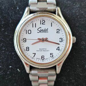 Speidel Express Women Wristwatch Quartz Analog Silver Tone Wrist Watch Japan Mov